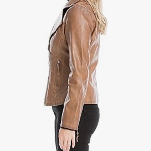 Max Studio Women's Moto Jacket. Size-L. Color-Luggage. MSRP-$98.00. NWT - Picture 2 of 13